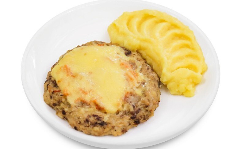 Котлета "Гнездышко" с овощами