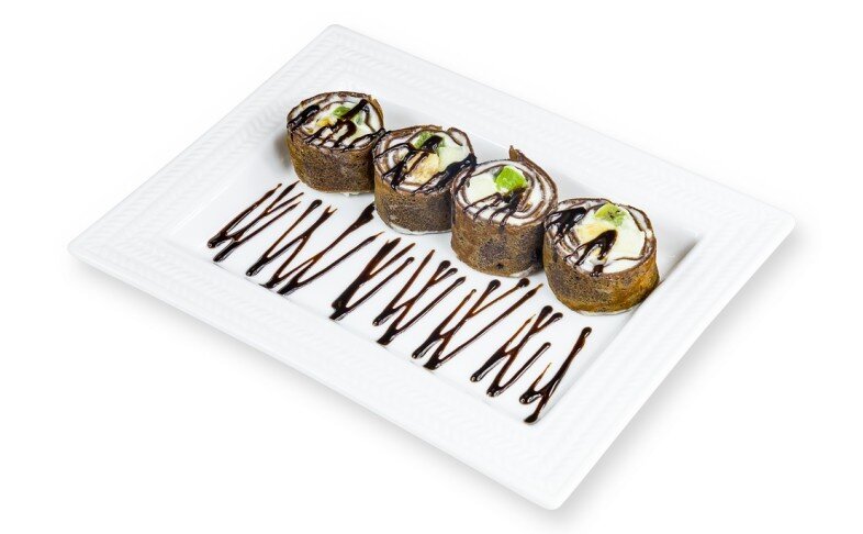 Роллы шоколадно-фруктовые