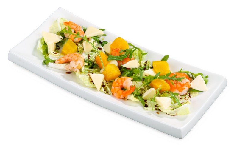 Салат с манго и креветками