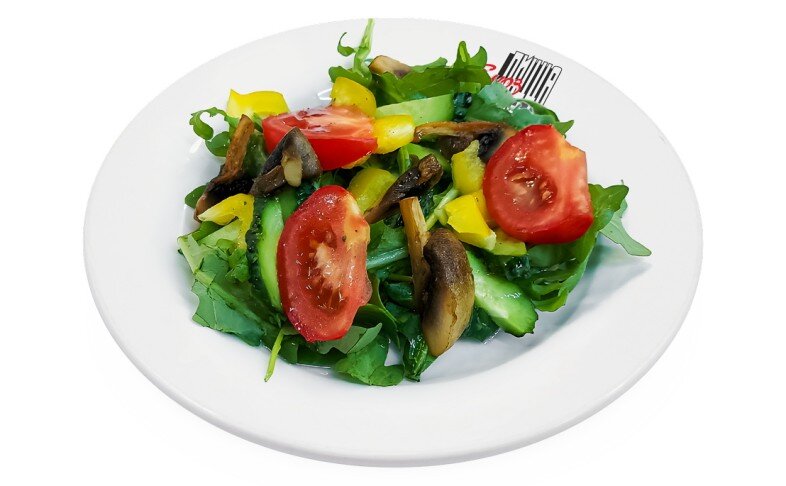 Салат из рукколы с шампиньонами