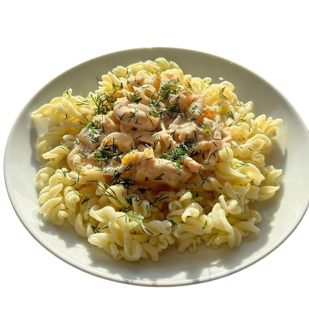 Бефстроганов с макаронами