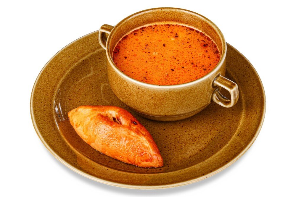 Суп с морепродуктами и копченым сыром