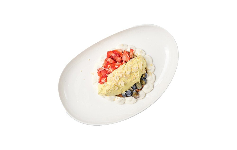 Чизкейк манго с кокосовым ганашем