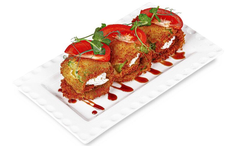 Рулетики из цукини темпура