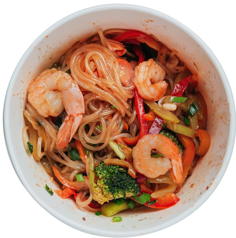 Wok с фунчозой-КРЕВЕТКИ