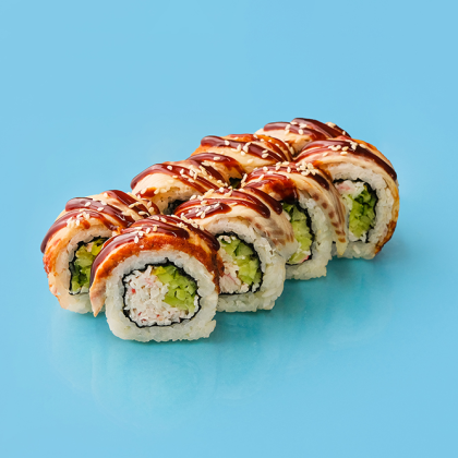 Прайм Угорь с крабом и авокадо