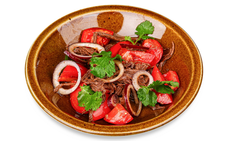 Салат "Помидор Ча" с рваным мясом