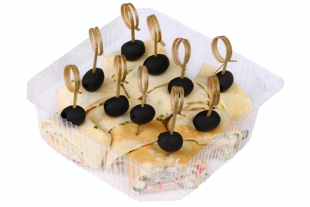 Канапе с блином и крабовыми палочками (10 шт)