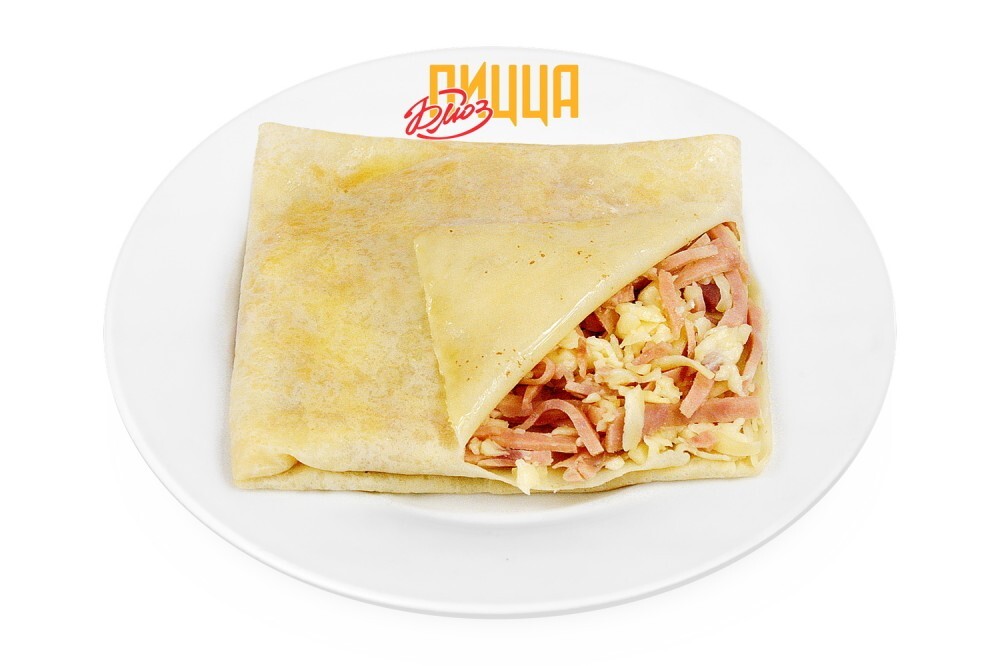 Блин "Гурьевский" с ветчиной и сыром