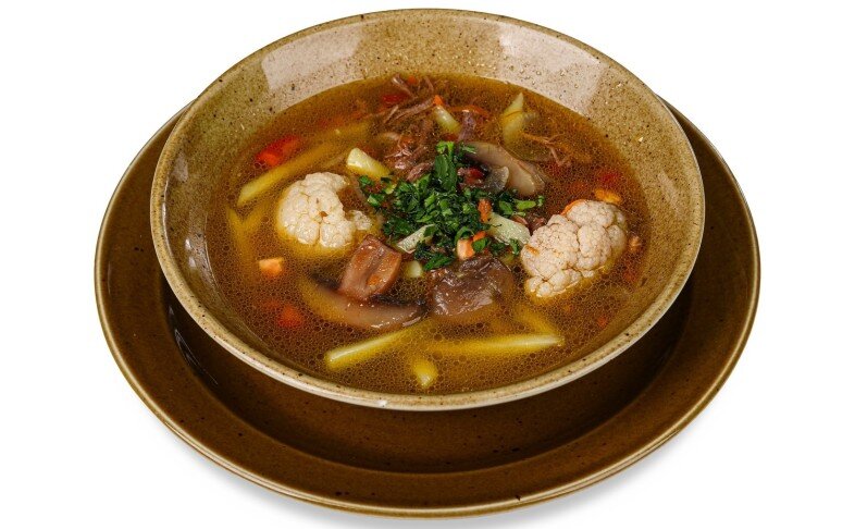 Суп овощной с шампиньонами