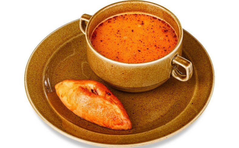 Суп с морепродуктами и копченым сыром