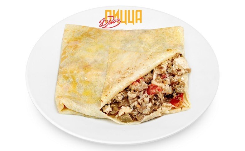 Блин Гурьевский с грибами и курицей