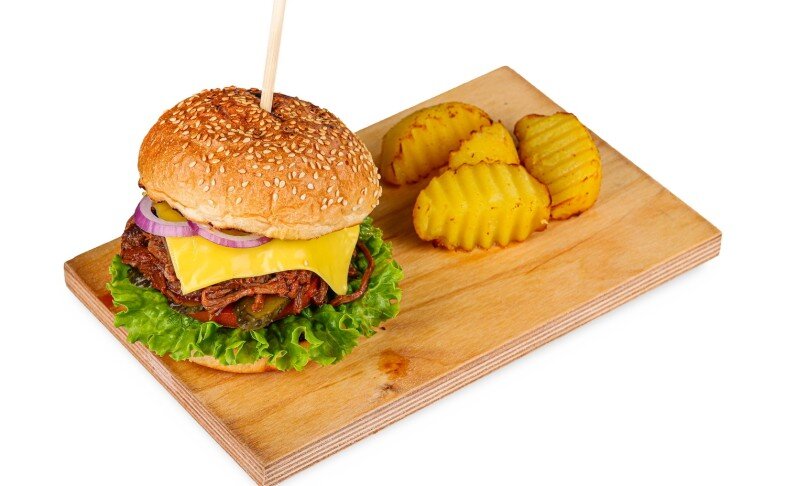 Бургер с рваным мясом