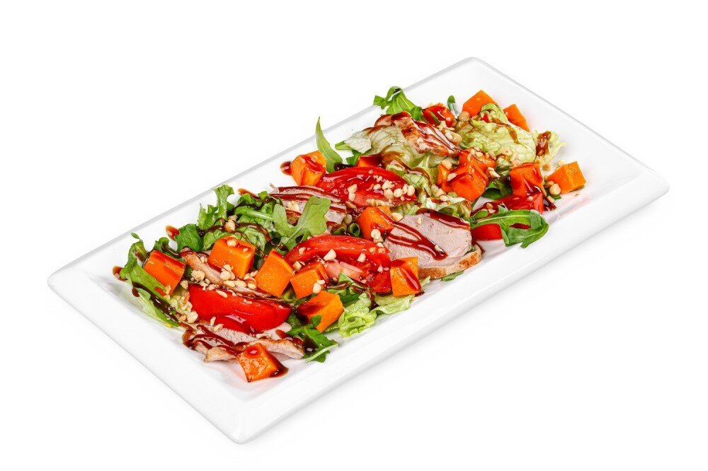 Салат из утки с тыквой