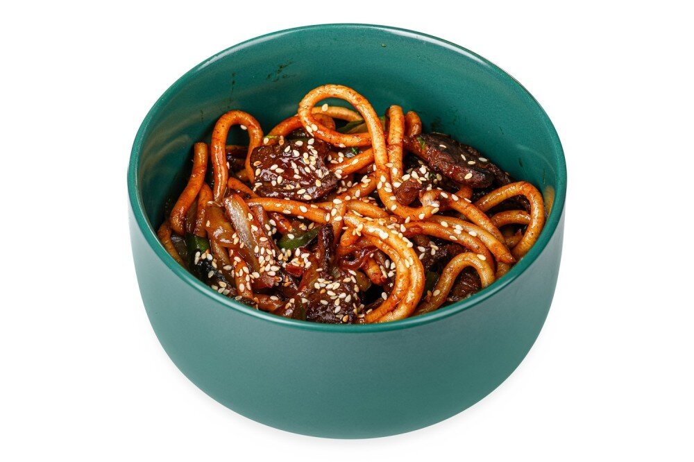 Лапша-вок с говядиной и грибами