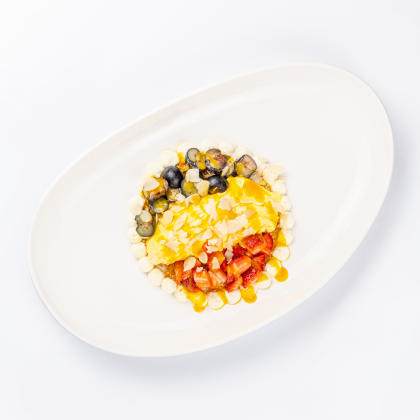 Чизкейк манго с кокосовым ганашем