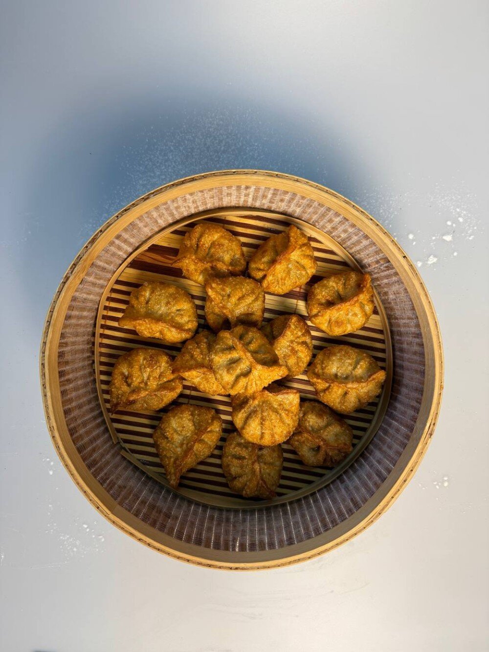 Пельмени жареные с телятиной