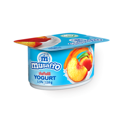 Musaffo йогурт персик 1% 95гр