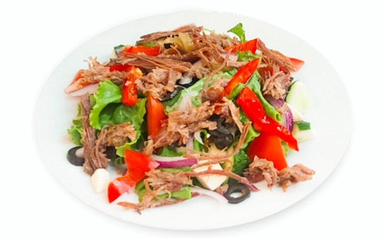 Салат "Греческий" с рваной говядиной