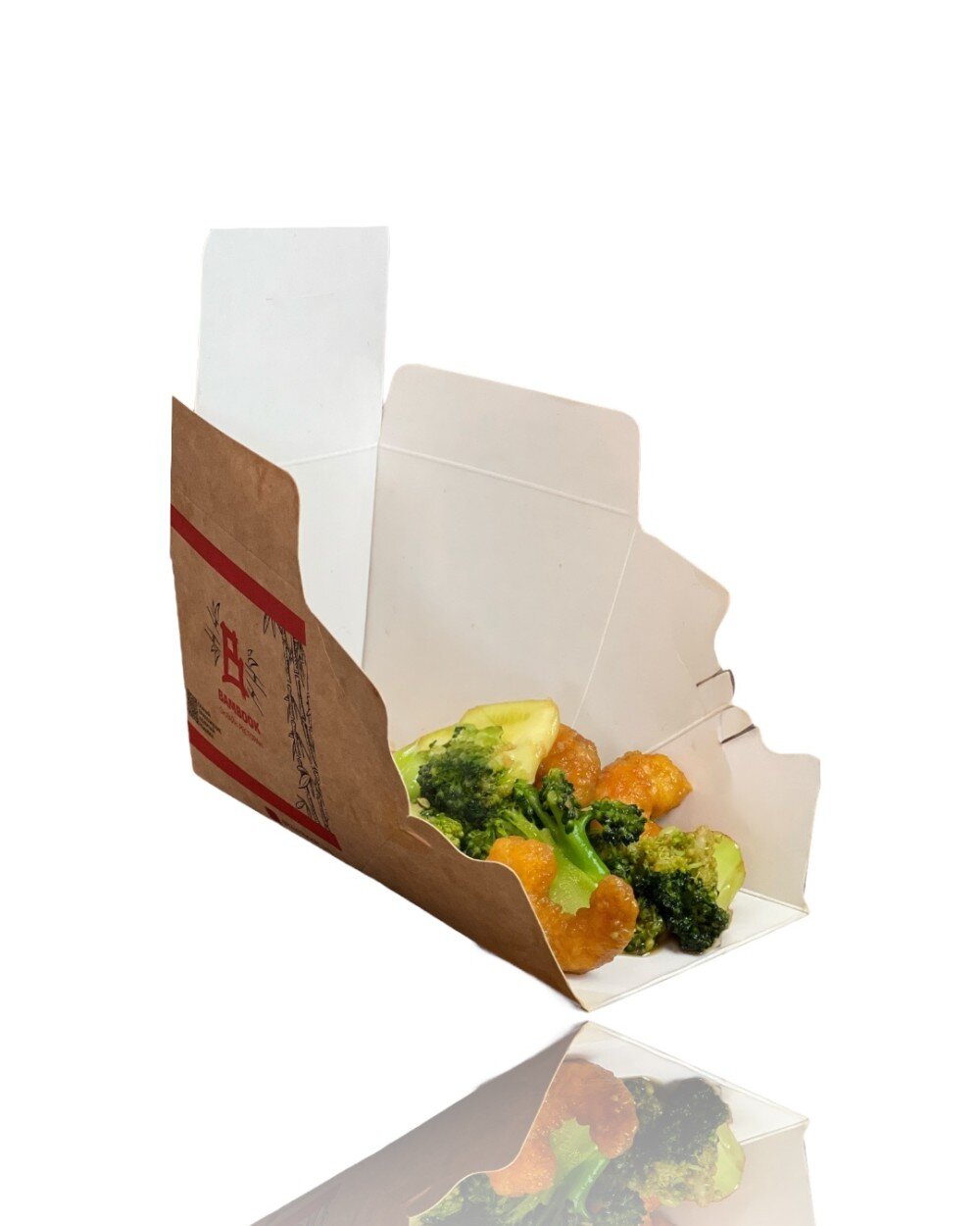 Креветки в кляре с брокколи