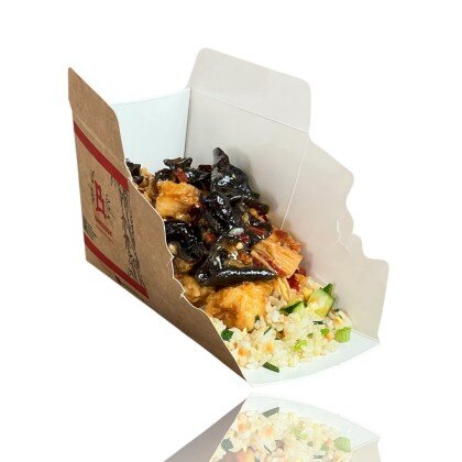 Курица в пикантном соусе с грибами муэр и эноки