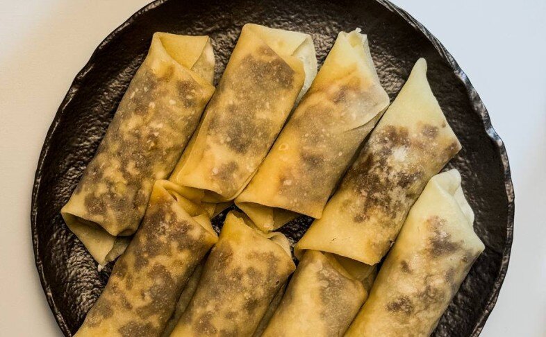 Блинчики с жареной телятиной