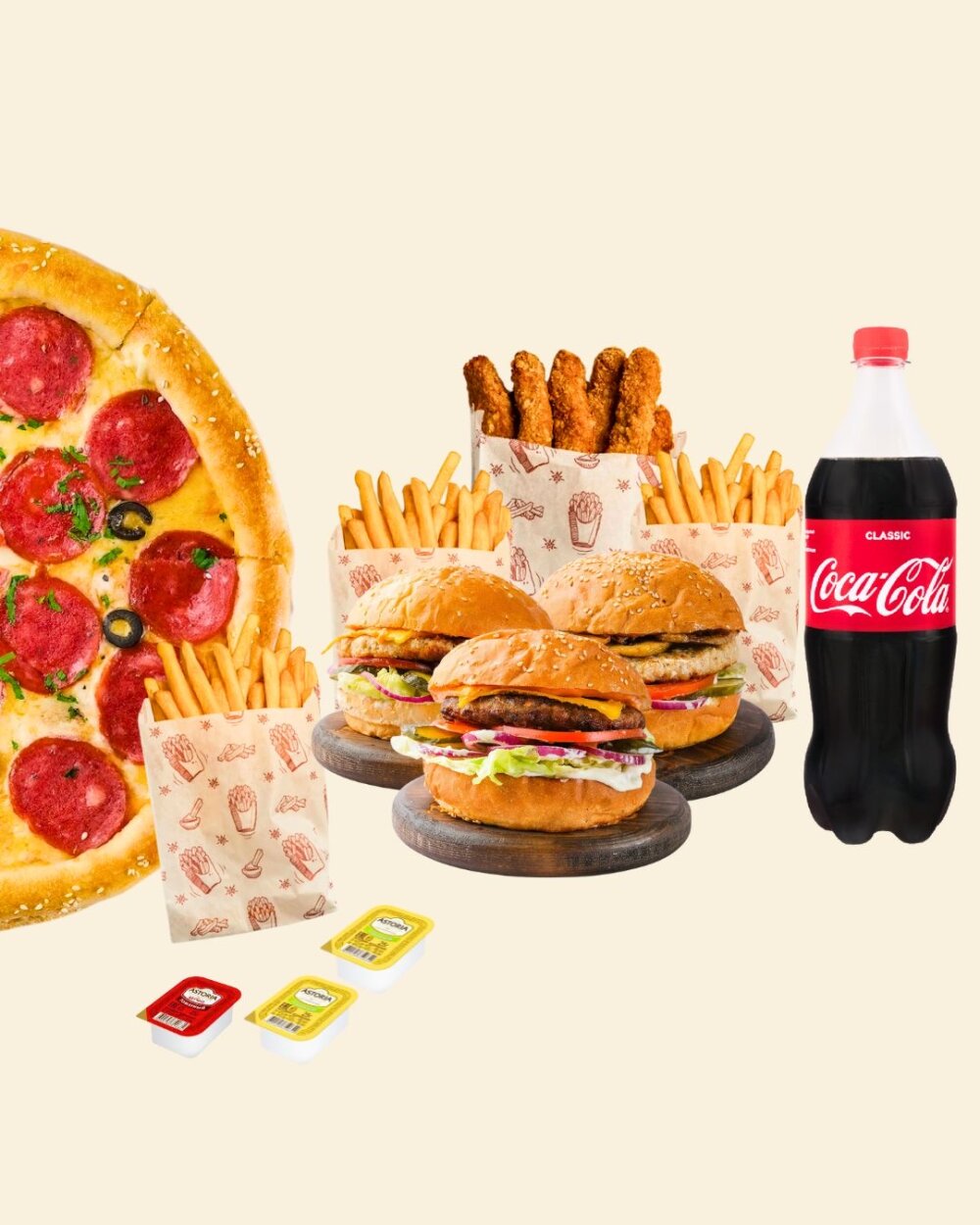 Дружный №1+ Coca-Cola 2 L